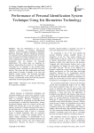 Performance of Personal Identification System Technique Using Iris Biometrics Technology