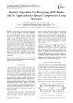 Genetic Algorithm For Designing QMF Banks and Its Application In Speech Compression Using Wavelets