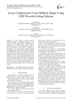 Lossy Compression Color Medical Image Using CDF Wavelet Lifting Scheme