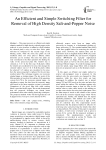 An Efficient and Simple Switching Filter for Removal of High Density Salt-and-Pepper Noise