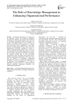 The Role of Knowledge Management in Enhancing Organizational Performance
