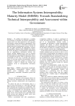 The Information Systems Interoperability Maturity Model (ISIMM): Towards Standardizing Technical Interoperability and Assessment within Government