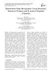 Handwritten Digit Recognition Using Structural, Statistical Features and K-nearest Neighbor Classifier