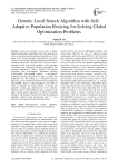 Genetic Local Search Algorithm with Self-Adaptive Population Resizing for Solving Global Optimization Problems