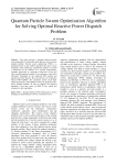 Quantum Particle Swarm Optimization Algorithm for Solving Optimal Reactive Power Dispatch Problem