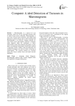 Computer A ided Detection of Tumours in Mammograms