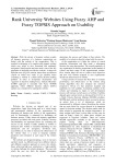 Rank University Websites Using Fuzzy AHP and Fuzzy TOPSIS Approach on Usability