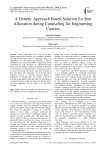 A Genetic Approach Based Solution for Seat Allocation during Counseling for Engineering Courses
