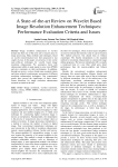 A State-of-the-art Review on Wavelet Based Image Resolution Enhancement Techniques: Performance Evaluation Criteria and Issues