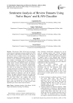 Sentiment Analysis of Review Datasets Using Naïve Bayes' and K-NN Classifier