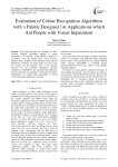 Evaluation of Colour Recognition Algorithms with a Palette Designed for Applications which Aid People with Visual Impairment