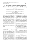 A Top-Down Partitional Method for Mutual Subspace Clusters Using K-Medoids Clustering