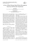 A New Offline Persian Hand Writer Recognition based on 2D-Wavelet Transforms