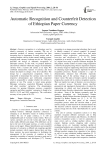 Automatic Recognition and Counterfeit Detection of Ethiopian Paper Currency