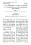 A Study of the Effect of Emotions and Software on Prosodic Features on Spoken Utterances in Urdu Language