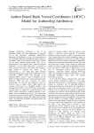 Author Based Rank Vector Coordinates (ARVC) Model for Authorship Attribution