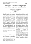 Reduction of Blur in Image by Hybrid De-convolution using Point Spread Function