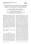 Automated Pre-Seizure Detection for Epileptic Patients Using Machine Learning Methods