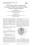 ASIC Implementation of Finger Print Recognition Using Overlap-Add and Integer Wavelet Transform Methods