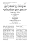 Ultra Encryption Standard Modified (UES) Version-I: Symmetric Key Cryptosystem with Multiple Encryption and Randomized Vernam Key Using Generalized Modified Vernam Cipher Method, Permutation Method, and Columnar Transposition Method