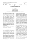 The Effect of Weekly Quizzes on Students' Final Achievement Score