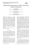 Enhancing Leakage Power in CPU Cache Using Inverted Architecture