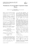 Foundations of Lexicographic Cooperative Game Theory