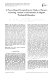 A Fuzzy Based Comprehensive Study of Factors Affecting Teacher's Performance in Higher Technical Education