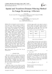 Spatial and Transform Domain Filtering Method for Image De-noising: A Review