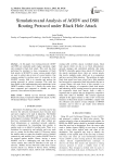 Simulation and Analysis of AODV and DSR Routing Protocol under Black Hole Attack
