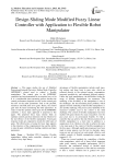 Design Sliding Mode Modified Fuzzy Linear Controller with Application to Flexible Robot Manipulator