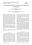 Classification Model of Prediction for Placement of Students