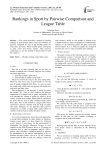 Rankings in Sport by Pairwise Comparison and League Table