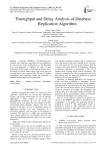 Throughput and Delay Analysis of Database Replication Algorithm
