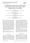 A Collaborative Framework for Web based Vocational Education and Training (VET); Findings from a Case Study