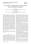 An Analysis of Application Level Security in Service Oriented Architecture