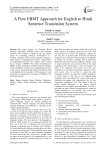 A Pure EBMT Approach for English to Hindi Sentence Translation System