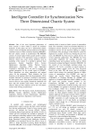 Intelligent Controller for Synchronization New Three Dimensional Chaotic System