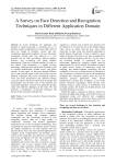A Survey on Face Detection and Recognition Techniques in Different Application Domain