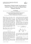 Simulation of Peak Ground Acceleration by Artificial Neural Network and Radial Basis Function Network