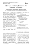 A Survey on Scheduling Heuristics in Grid Computing Environment