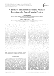 A Study of Sentiment and Trend Analysis Techniques for Social Media Content