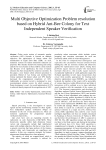 Multi Objective Optimization Problem resolution based on Hybrid Ant-Bee Colony for Text Independent Speaker Verification