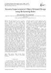 Security Improvement of Object Oriented Design using Refactoring Rules