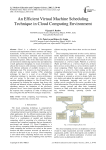 An Efficient Virtual Machine Scheduling Technique in Cloud Computing Environment