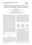 Model of e-Learning Acceptance and Use for Teaching Staff in Higher Education Institutions