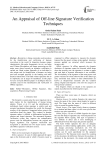 An Appraisal of Off-line Signature Verification Techniques
