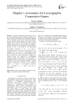 Shapley's Axiomatics for Lexicographic Cooperative Games