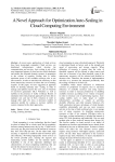 A Novel Approach for Optimization Auto-Scaling in Cloud Computing Environment