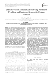 Extractive Text Summarization Using Modified Weighing and Sentence Symmetric Feature Methods